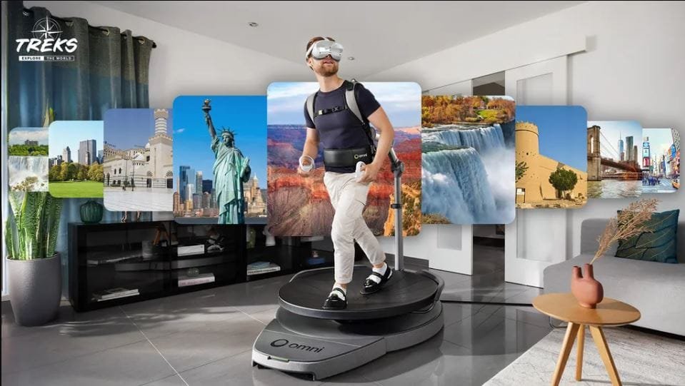اطلاق تطبيق TREKS مخصص لأجهزة المشي في الواقع الافتراضي Omni One. – Realm VR | عالم الواقع الإفتراضي