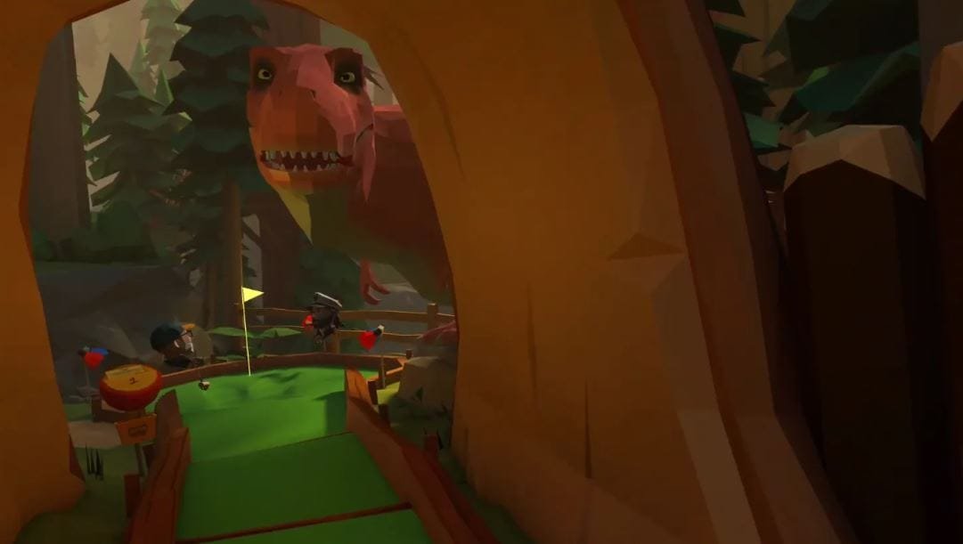العب الجولف بجانب الديناصورات بعد الحزمة الجديدة للعبة walkabout mini golf. – Realm VR | عالم الواقع الإفتراضي