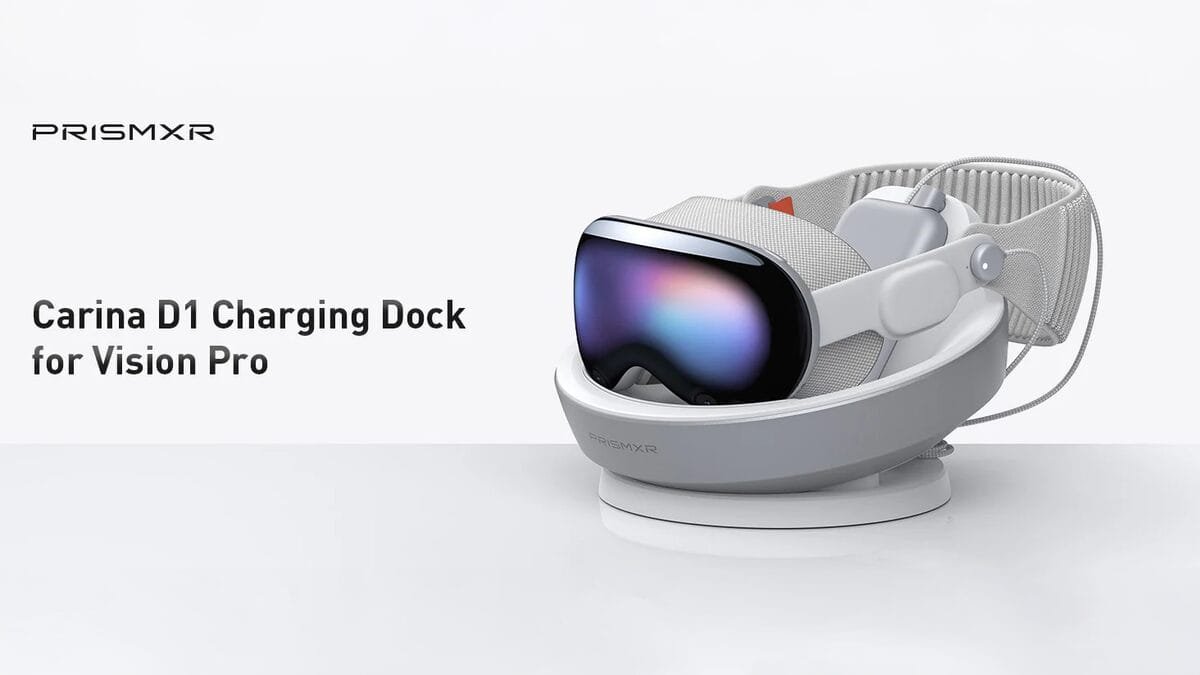 الكشف عن Carina D1 قاعدة الشحن العصرية لنظارات Apple Vision Pro. – Realm VR | عالم الواقع الإفتراضي
